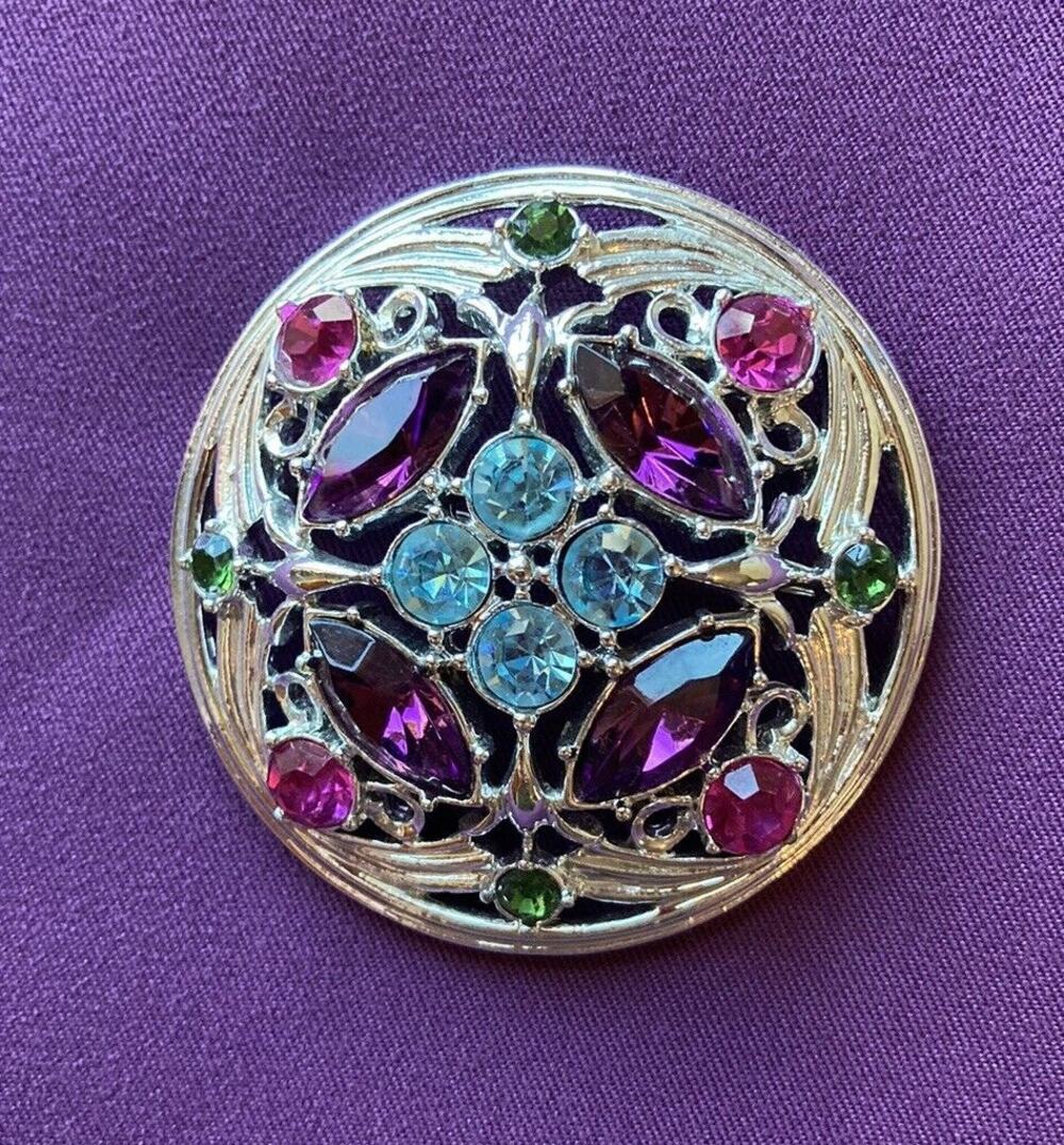 Vintage Sarah Coventry Purple, Pink, Blue Brooch